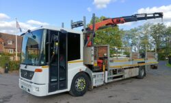 MERCEDES ECONIC 1824 CRANE LORRY WITH REMOTE CONTROLLED PALFINGER 14001 EH CRANE