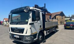 EURO 6 MAN TGL 10.190 CRANE LORRY WITH AUGER ATTACHEMENT